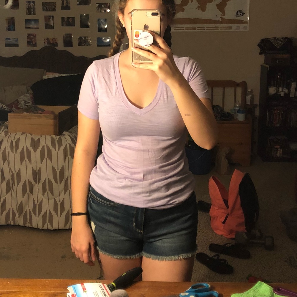 Purple vneck T-shirt